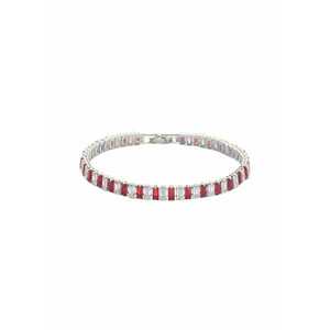 Bratara tennis - argintie - cu pietre rosii din zirconiu - Hope C1 - imagine