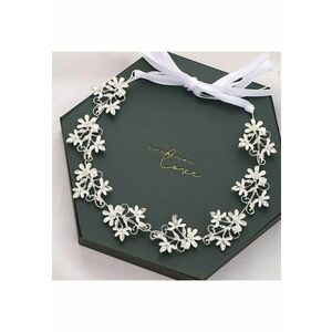 Coronita modelatoare - argintie - cu floricele si pietre - Alfa C6 - imagine