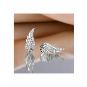 Cercei argintii - forma de aripi - cu pietre din zirconiu - Agner C5 - imagine