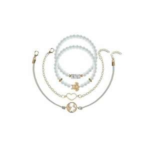 Set 4 bratari aurii - cu margelute gri - Trish C2 - imagine