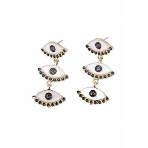 Cercei aurii - ochi albi - Olufine C18 - imagine