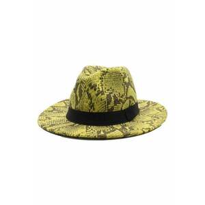 Palarie dama - galbena - imprimeu piele de sarpe - Rosina - imagine
