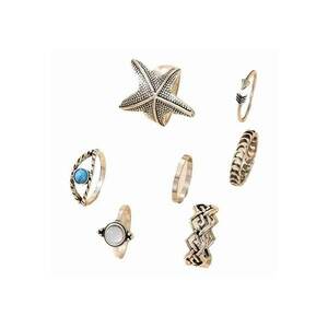 Set 7 Inele - argintii - cu pietre - Nanie C3 imagine