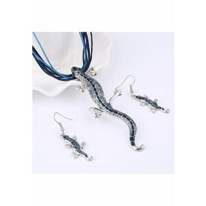 Set colier si cercei - albastru - cu soparle - Trish C6 - imagine