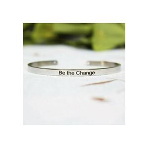 Bratara argintie - ajustabila - gravata Be the Change P8 - imagine