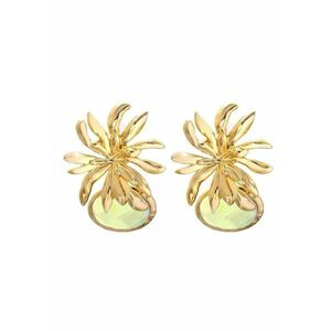 Cercei aurii - forma de floare - cu pietre - Felippa C12 - imagine