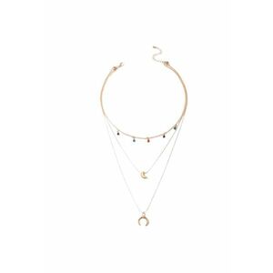 Colier auriu - in 3 straturi - cu semiluna si pietre - Selin C20 - imagine