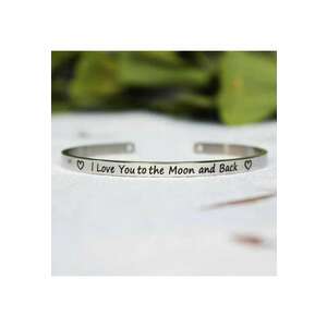 Bratara ajustabila - argintie - gravata I love you to the moon and back P8 - imagine
