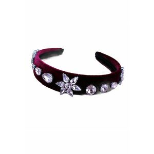 Bentita cu pietre Indra - Visiniu - Textil imagine