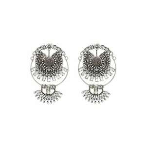 Cercei argintii cu pietre Alinda C3 - Aliaj metalic - Argintiu imagine