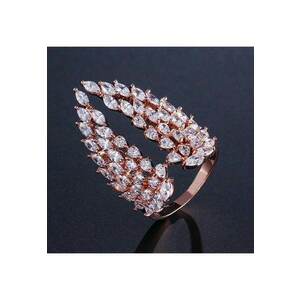 Inel rose gold - ajustabil - forma de aripi - cu pietre din zirconiu - Jarvis C9 - imagine