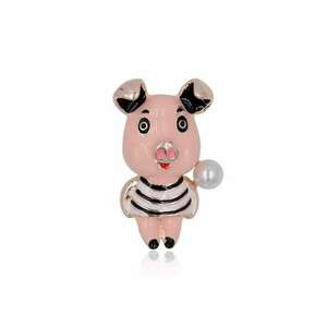 Brosa Gabie - Aliaj metalic - Roz imagine