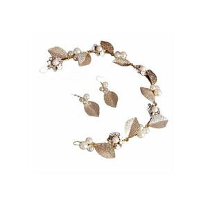 Set Coronita Modelatoare si Cercei Nicoline - Aliaj metalic - Auriu imagine