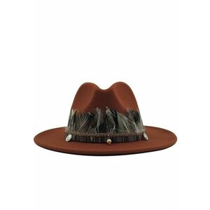 Palarie dama cu pene Jerika - Portocaliu - Bumbac imagine