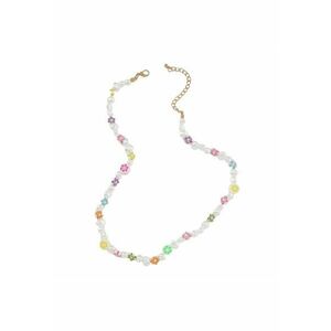 Colier auriu - cu perle - fructe si floricele colorate - July C13 - imagine