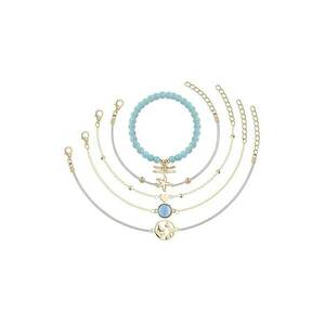 Set 5 bratari aurii - cu margele turquoise - Truen C2 - imagine