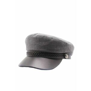 Sapca gri - cu accesoriu impletit - decorativ - Agapi - imagine