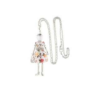 Colier argintiu - pandantiv papusa alba - Neili C1 imagine