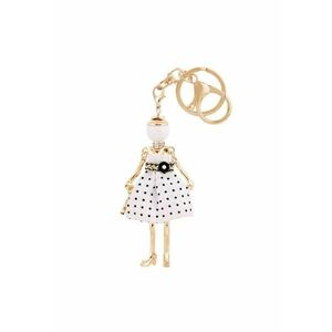 Breloc auriu - papusa alba cu buline - Gerdy C5 - imagine