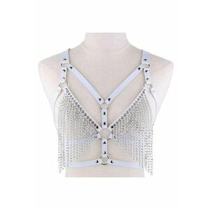 Ham alb - din piele ecologica - cu lanturi - Felicity C22 - imagine