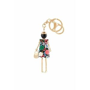 Breloc auriu - papusa neagra cu flori - Neena C5 - imagine