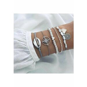 Set 5 bratari - argintii - cu scoica metalica - Tuire C3 - imagine