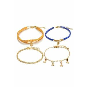 Set 4 bratari de picior - auriu cu portocaliu - Kinga C1 imagine