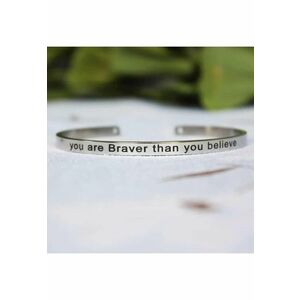 Bratara ajustabila - argintie - gravata You are braver than you believe P7 - imagine