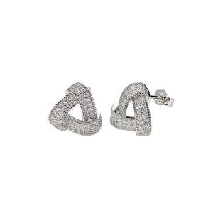 Cercei argintii - forma de nod - cu pietre din zirconiu - Adonis C16 - imagine