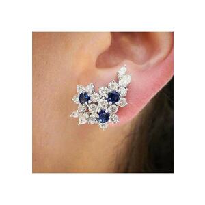 Cercei argintii - forma de floare - cu pietre din zirconiu - Aneta C14 - imagine