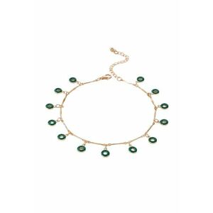 Bratara de picior - aurie - cu cerculete verzi - Chelsie C33 - imagine