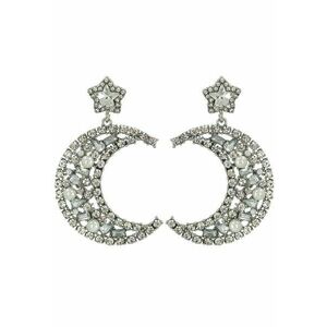Cercei argintii - forma de semiluna - cu pietre - Annemai C10 - imagine