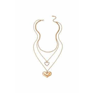 Colier auriu - in 3 straturi - cu inimi si pietre - Octavia C29 - imagine