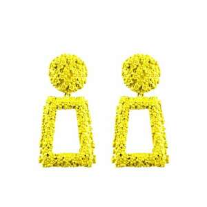 Cercei galbeni - cu textura incretita - Salme C10 - imagine