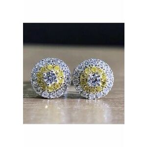 Cercei argintii - rotunzi - cu pietre din zirconiu - Jacoba C8 - imagine