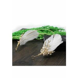 Coronita aurie - stil boho - cu pene - Athalia C2 - imagine