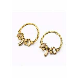 Cercei aurii - rotunzi - cu pietre - Almina C5 - imagine