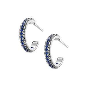 Cercei argintii - rotunzi - cu pietre din zirconiu - Otis C7 - imagine