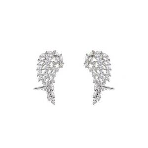 Cercei argintii - forma de aripi - cu pietre din zirconiu - Eida C3 - imagine