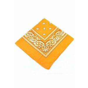 Esarfa tip bandana - galbena - patrata - cu imprimeu - Iduna C1 - imagine