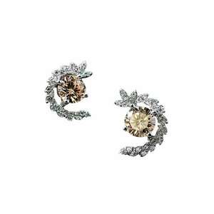 Cercei argintii - semirotunzi - cu pietre din zirconiu - Adser C16 - imagine