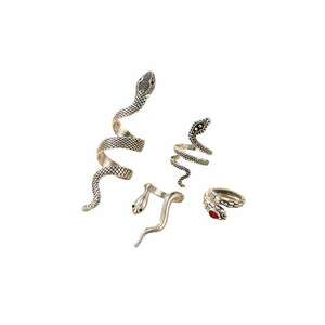 Set 4 inele - argintii - cu serpi - Tinka C4 - imagine