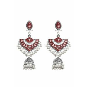 Cercei argintii - stil indian - cu clopotei - Pearly C6 - imagine