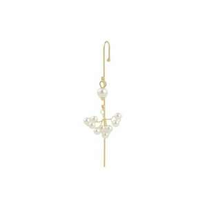 Cercel ear cuff - auriu - cu perlute - Federica C13 - imagine
