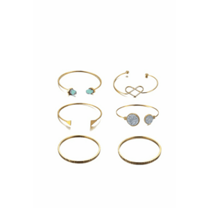 Set 6 bratari - aurii - cu mesaje si pietre - Sibel C18 - imagine