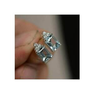 Cercei argintii - cu piatra bleu din zirconiu - Dalmar C7 - imagine