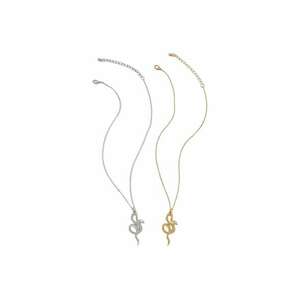 Set 2 coliere - auriu si argintiu - cu serpi - Lucretia C12 - imagine