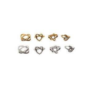 Set 8 inele aurii si argintii - in forme diverse - Lady C11 - imagine