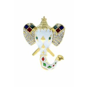 Brosa aurie - forma de elefant - cu pietre - Andreana C2 imagine