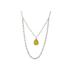 Colier auriu - in 2 straturi - cu piatra si perle - Madsea C29 - imagine